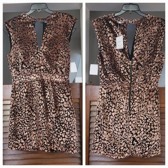 WALTER BAKER Woman's Dress Rosalie Velvet Burnout leopard blush Mini Dress - Picture 3 of 15